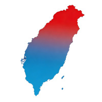 TaiwanFun — Taiwan map silhouette in red and blue